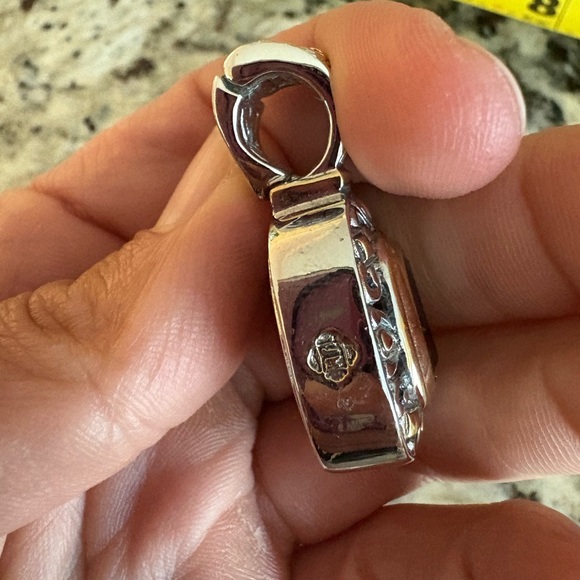 John Medeiros Nouveau Slider Charm two toned pendant Rhodium 14K gold coating - Picture 8 of 12